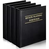 Feifeiya 4 Pcs Estate Planning Portfolio Binders With Gold Title In