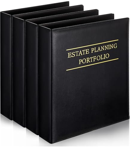Feifeiya 4 Pcs Estate Planning Portfolio Binders With Gold Title In