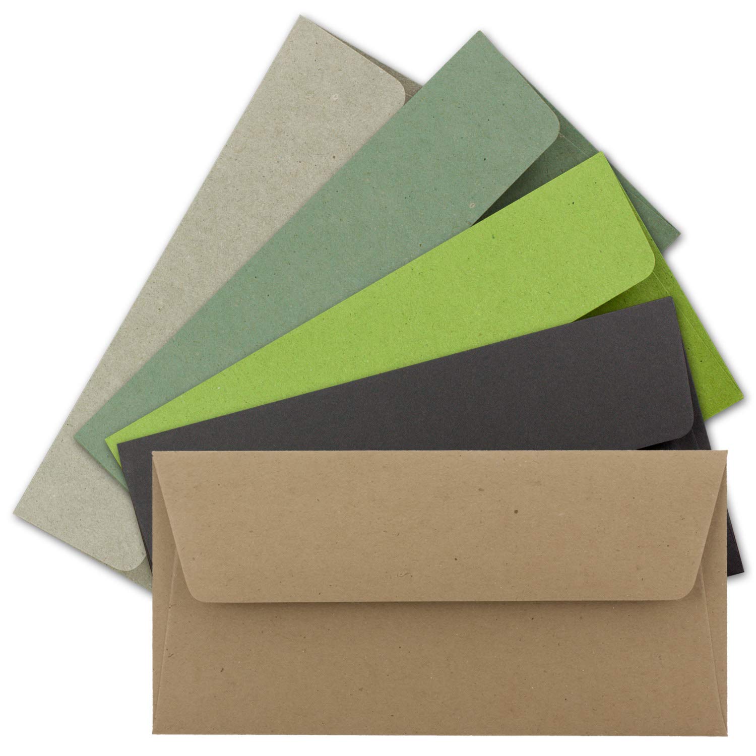 50x letter envelopes color mix package DIN long - 110 x 220 mm (11 x 22 cm) - vintage kraft paper natural paper envelopes - ideal for invitation cards