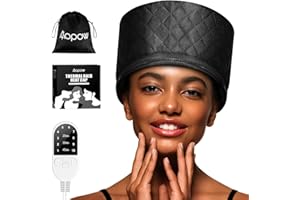 AOPOW Heat Cap for Deep Conditioning: 10-Level Heats Up Quickly 3 Time Settings Hair Steamer for Natural Hair Home Use Thermal Steam Cap for Black Hair Portable Heating Caps