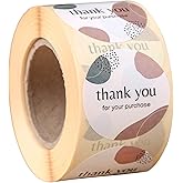 Elegant Design for Business, 500 Thank You for Your Purchase Stickers, 4 Unique Design,1.5" Round, Great for Online Retailers, Boutiques, Shops to Use on Bags, Gift Boxes and Envelopes…