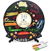 Vinyl Record Sweet 16 Birthday Decorations 11.6"X11.6", 16th birthday decorations Party Favor Sign Poster, 16th Birthday Guest Book Alternative, Great Sweet 16 Gifts for Girls or Boys (16 Years Old)