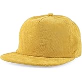 Trendy Apparel Shop Unstructured 5 Panel Corduroy Flat Bill Snapback Cap