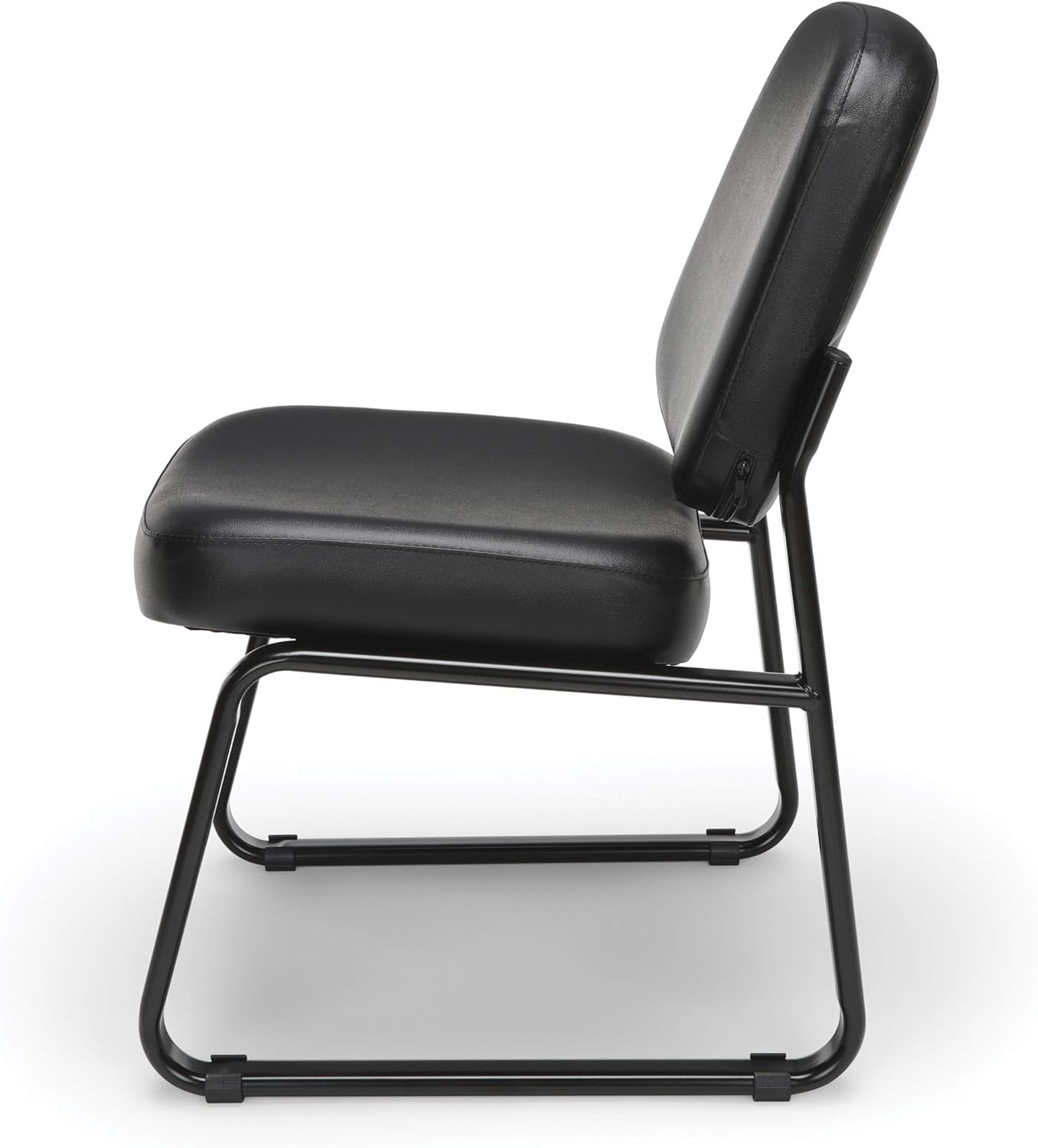 OFM Vinyl Guest and Reception Chair, Armless, Black: Furniture & Decor