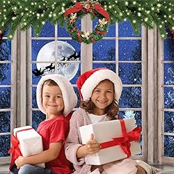 OFILA 7x5ft Christmas Window Backdrop for