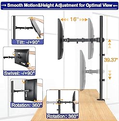 HUANUO Single Monitor Stand Desk Mount, Extra Tall
