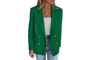 KIRUNDO Blazers for Women Business Casual 2025 Fall Long Sleeve Double Breasted Open Front Work Suit Jackets with Pockets