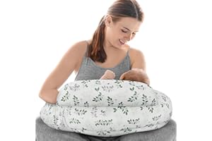 Safotad Nursing Pillow for Breastfeeding, Original Breastfeeding Pillows for Support Mom and Baby, Nursing Pillows with Adjustable Waist Strap, Pocket and Removable Soft Cover, White