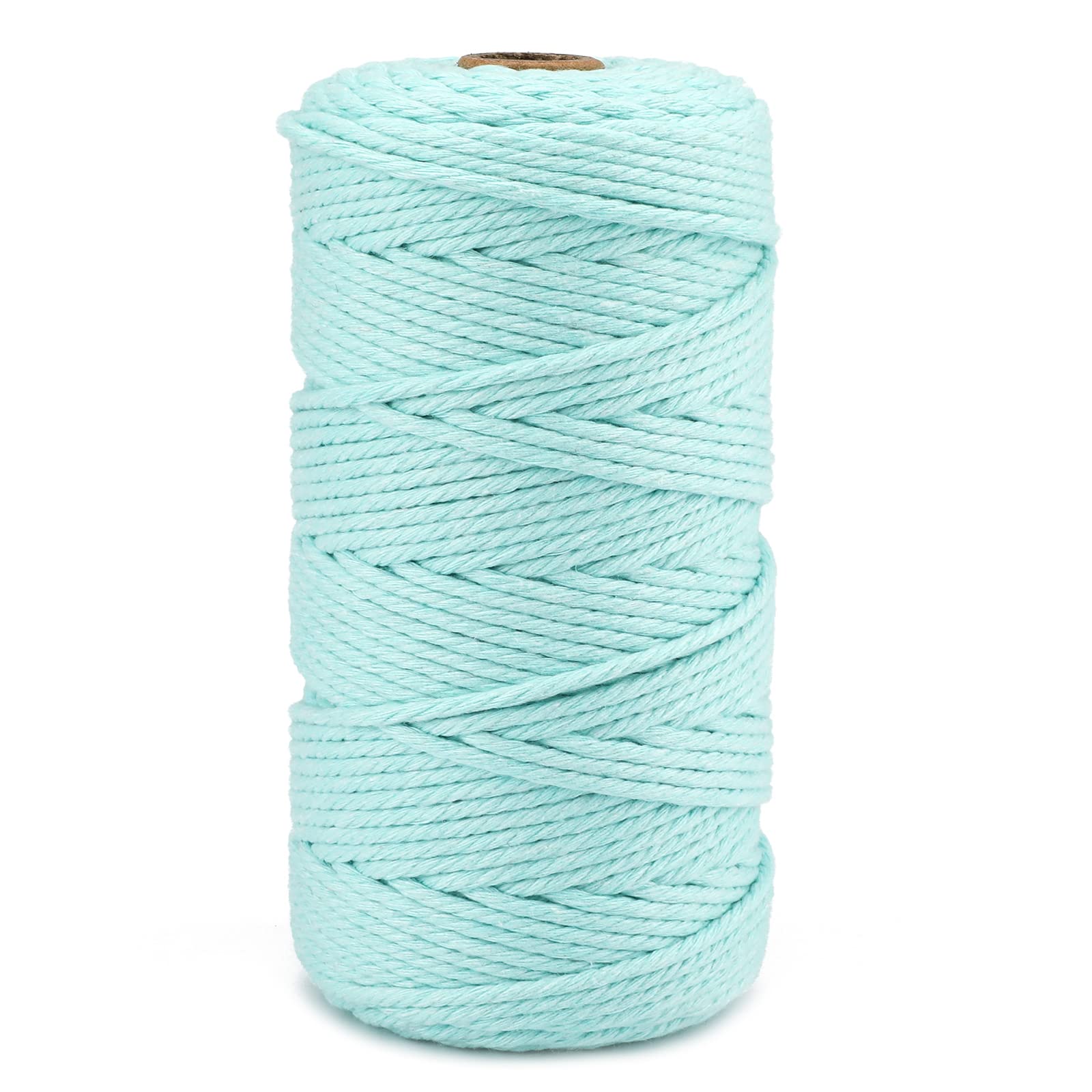 jijAcraft 3MM Macrame Cord, 100M/328ft Light Blue Cotton String Twine for Crafts, Graden String Cotton Rope for DIY Crafts Wall Hanging Plant Hanger Knitting Bundling Wrapping