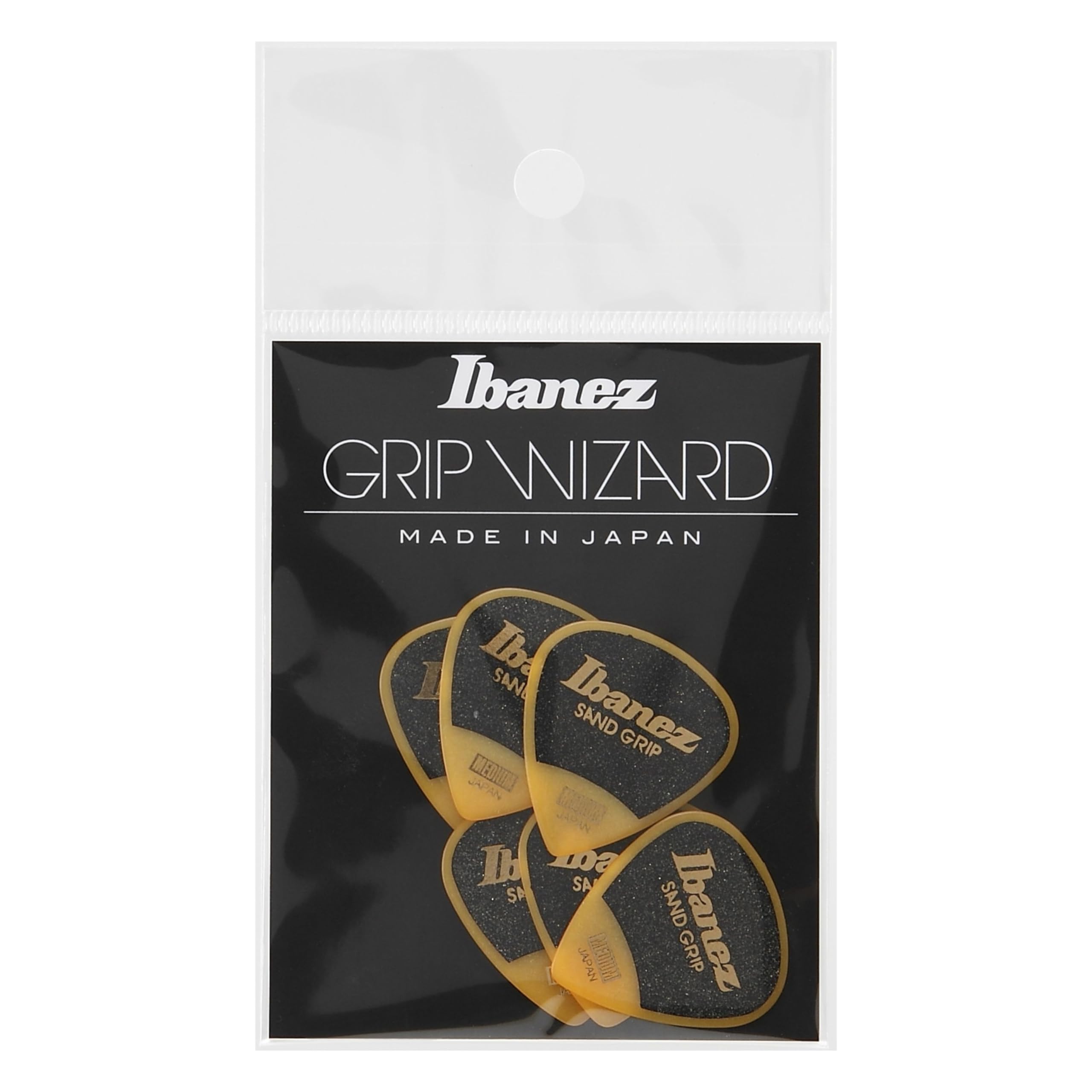 Ibanez PPA16MSG Wizard Series, Sand Grip Picks 6 Pack 0.8mm (PPA16MSGYE)