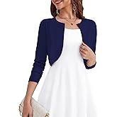 OmicGot Women's Long Sleeve Cardigan Knit Sweaters Cropped Open Front Bolero Shrug for Dresses S-XL