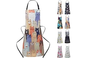 Adjustable Waterproof Kitchen Apron for Women with 2 Pockets Cute Cooking Chef Gardening Funny Grill BBQ Aprons for Men