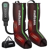 Medisana Leg Massager with Heat and Compression, Leg Massager for Circulation and Pain Relief, Foot and Calf Massager Machine for Edema, Relax Recover-Birthday Gifts for Dad Men Mom Women