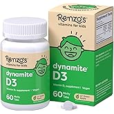 Renzo's Dynamite Vitamin D3, Dissolving Kids Vitamin D3, 60 Sugar-Free Melty Tabs, Lil’ Green Apple Flavored