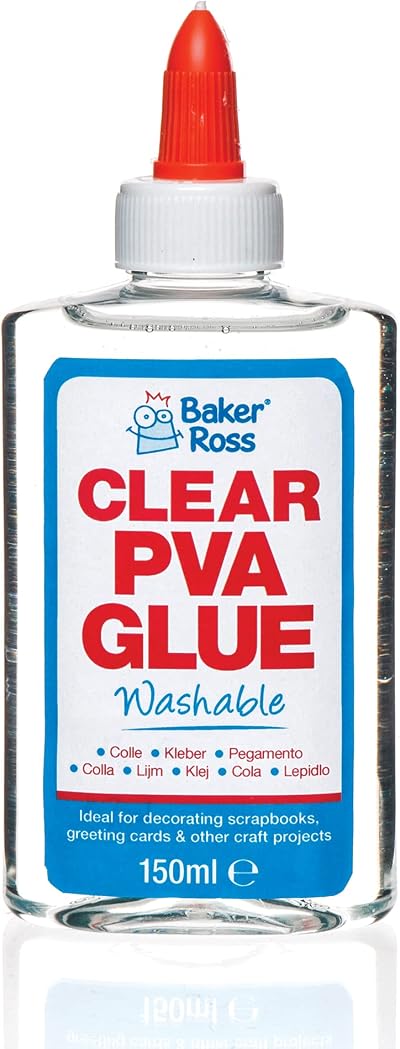 Baker Ross AR533 Clear PVA Glue 150 ml Washable Craft Glue