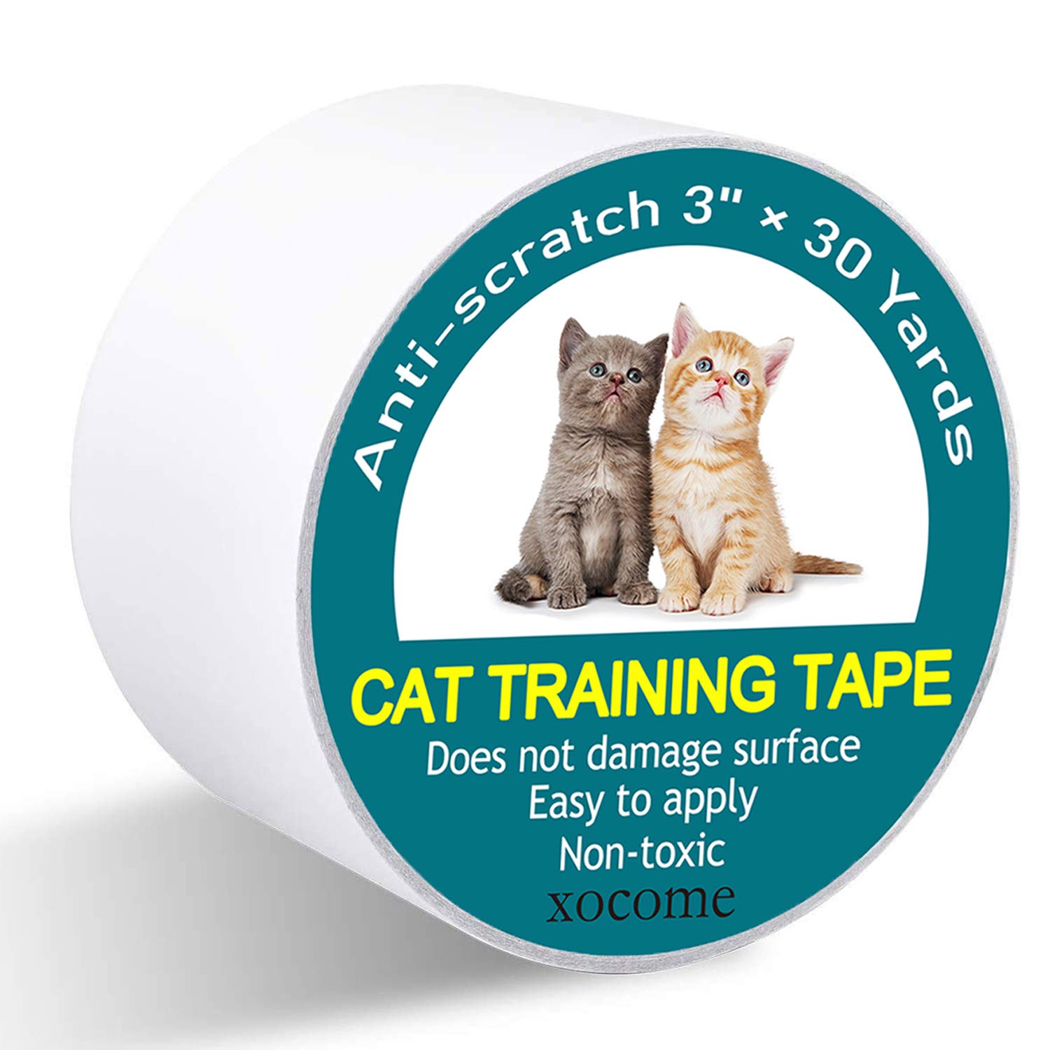 xocome Anti-Scratch Cat Training Tape, 3" x 30 Yards/7.62 CM x 27.4 M, Clear Self-Adhesive Furniture Protector for Cats