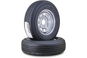 Free Country Trailer Tire Wheel Assembly ST205/75R14 8-Ply D 105N 5 Lug on 4.5" PCD Silver Mod Wheel, SET 2