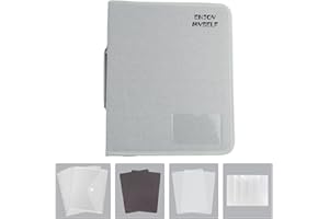 Enjoy Myself Stamp and Die Cut Storage Binder Embossing Folder and Stencil Organizer with Magnetic Sheets and Storage Pocket for Craft Scarpbooking Supplies and Stationery, 2 H × 12.5 W × 10 D (Beige)