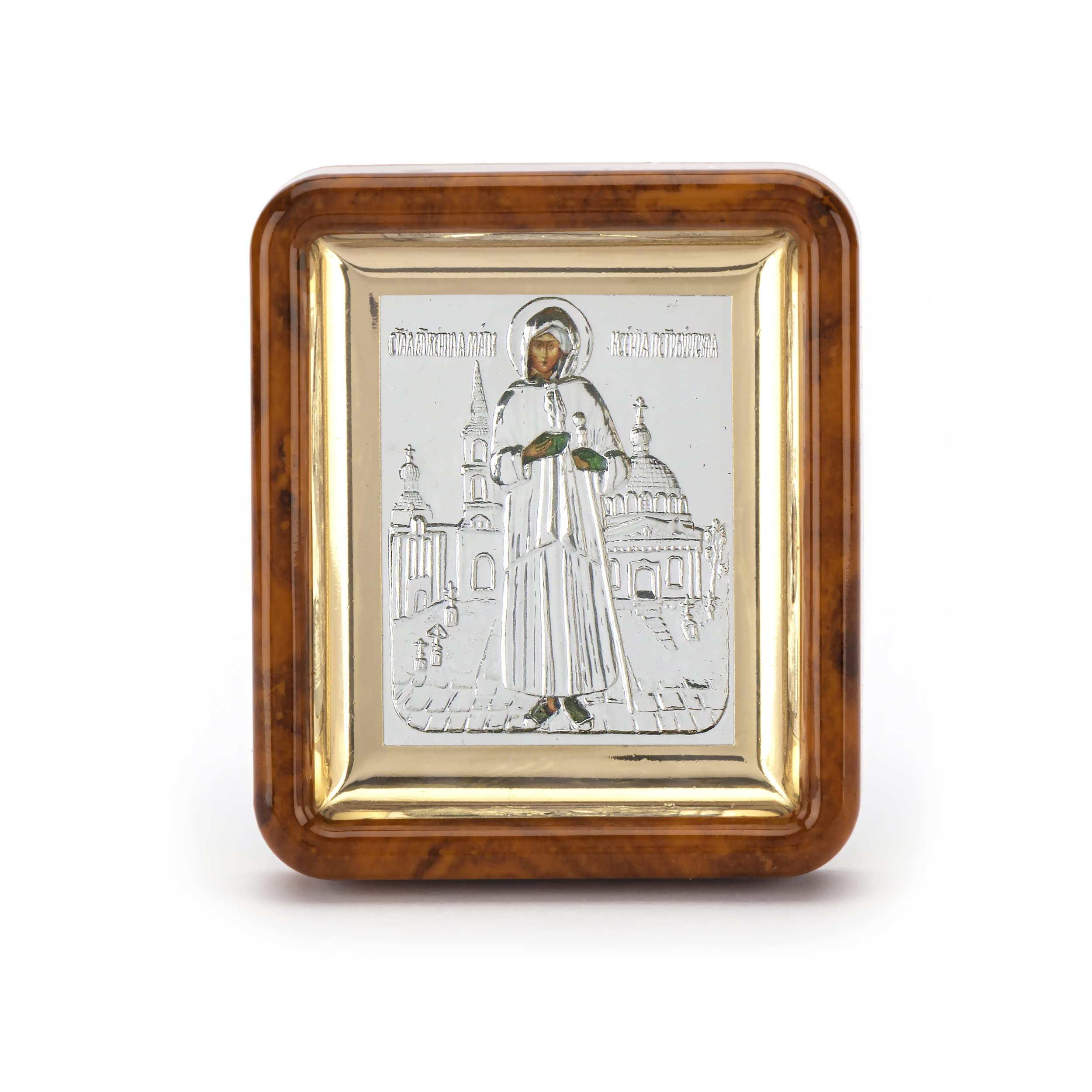 NKlaus Xenia Von St. Petesburg Icon in Frame with Plexiglass 7 x 6 cm Christian 11066