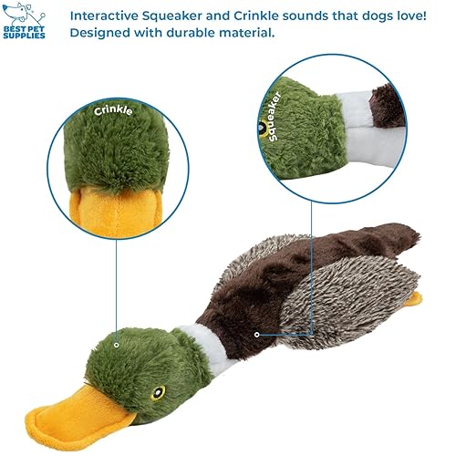 Best Pet Supplies Interactive Mallard Mates Dog Toy with Crinkle