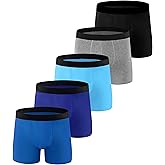 BEENIUBEE Incontinence Underwear for Men, 100ML Cotton Washable Leak-Proof Reusable Absorbent Long Leg Boxer Briefs 5 Pack (Multicolor01, Small)