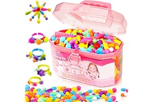 FUNZBO 620+ Snap Pop Beads Kit - Christmas Gifts for Kids, Kids Jewelry Making Kit with Bracelets, Headbands & Rings, Arts and Crafts Kit, Toys for Girls, Crafts for Kids Ages 4-8
