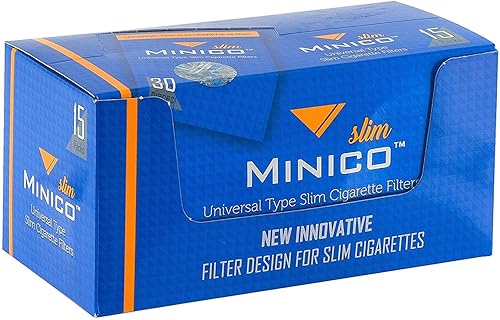 MINICO Slim Smart All-in-One Disposable Cigarette Filters 450 Pieces 5mm,  6mm, 7mm 15x30 Per Box Cigarette Holder Tar and Nicotine Filter for Smoking  in Kenya