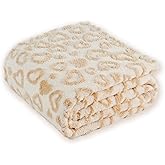 PLEVONITH Beige Heart Blanket Throw for Bed - Fleece Blanket for Women, Small Blanket 50x60 Inches