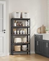 SONGMICS 2-Tier Shelving Units 30x75x150 cm Rustic Brown Black GLR030B02 view 9