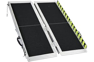 Huayaw Wheelchair Ramp 4FT, Anti-Slip Aluminum Folding Handicap Portable Ramp, Wheelchair Ramps for Home Steps, Stairs, Doorways, Scooter Ramp