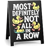 Funny Office Decor Coworker Gifts Satirical Desk Decor Funny Desk Signs Team Gifts for Employees Boss Sarcastic Office Decorations Supplies Most Definitely Not All In A Row White Elephant Gift