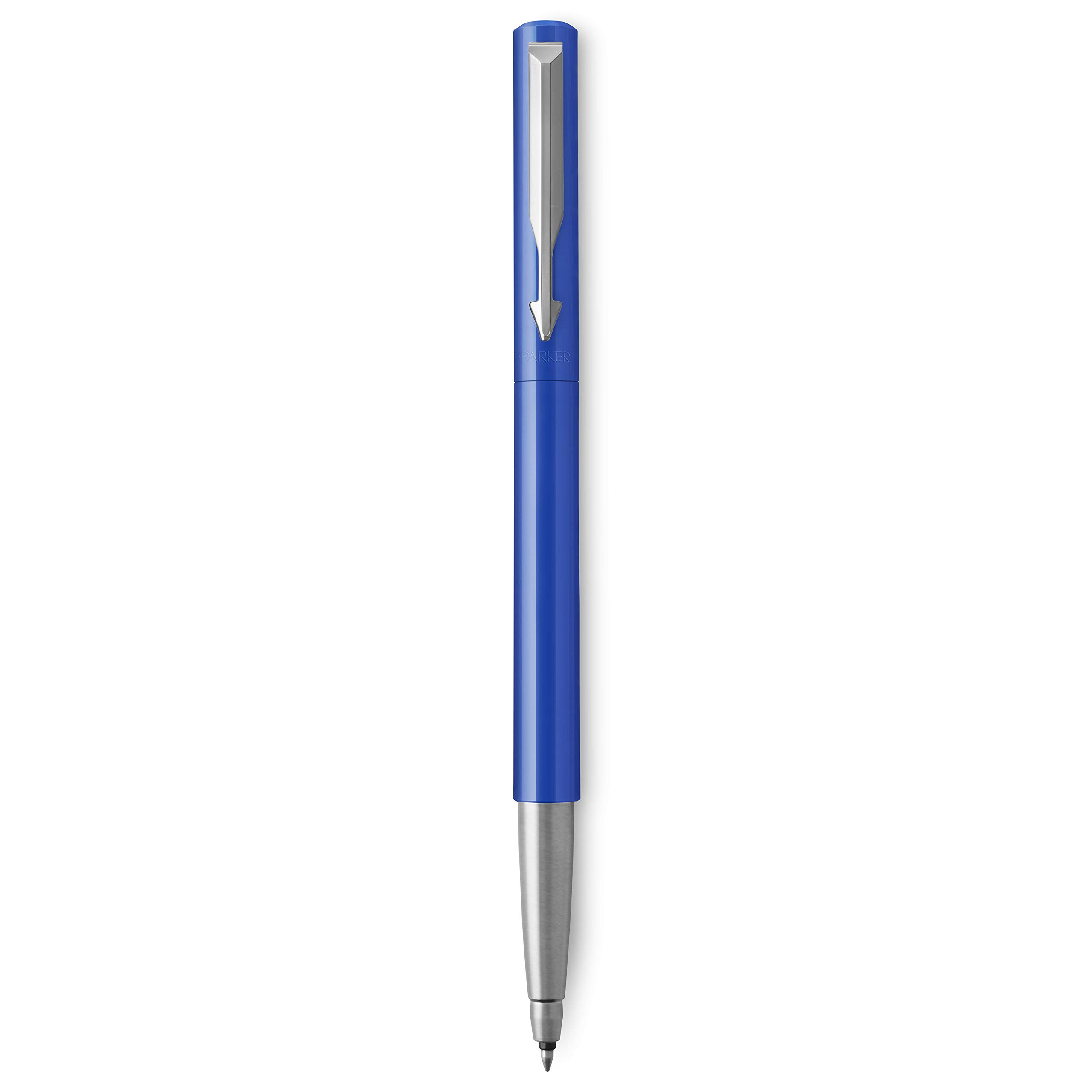Parker Vector Rollerball Pen | Blue with Chrome Trim | Medium Point Blue Ink | Gift Box