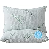 HOXXME King Size Memory Foam Pillows Set of 2, Bed Pillow for Sleeping, Firm Pillow Gel for Neck Support, Hotel Quality Bed Rest Pillow with Cooling Zippered Breathable Cover King 2 Pack