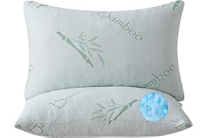 HOXXME King Size Memory Foam Pillows Set of 2, Bed Pillow for Sleeping, Firm Pillow Gel for Neck Support, Hotel Quality Bed Rest Pillow with Cooling Zippered Breathable Cover King 2 Pack