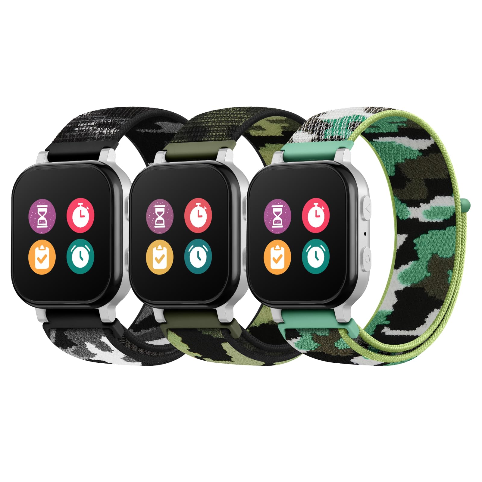 Photo 1 of 3 Pack Kids Nylon Bands Compatible with Gizmo Watch 3 2 1/Gabb Watch 3e 3 2 1/Sync UP Watch/Cosmo Jr Track Watch, 20mm Hook & Loop Soft Breathable Velcro Watch Band for Boys & Girls