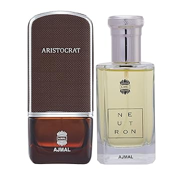 Ajmal Aristocrat EDP Citrus Woody Perfume 75ml for Men and Neutron EDP Citrus Fruity Perfume 100ml for Men + 2 Parfum Testers FREE