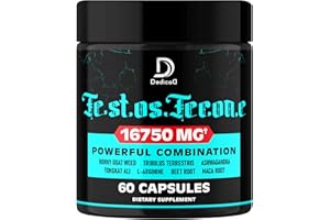 DEDICAD 7 in-1 Ultra Test Support 16750 mg with Tribulus Terrestris Horny Goat Weed L-Arginine Maca Root Tongkat Ali Beet Root - Energy Workout Muscle Strength Support - 60 Capsules