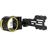 Trophy Ridge Gem 3-Pin Bow Sight &ndash; .019&rdquo; Fiber Optic Pins for Low-Light Accuracy, Reversible Design for Left or Right-Handed Shooters, Removable Level, Yellow Hood Accent for Quick Target Acquisition
