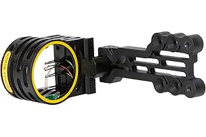 Trophy Ridge Gem 3-Pin Bow Sight – .019” Fiber Optic Pins for Low-Light Accuracy, Reversible Design for Left or Right-Handed Shooters, Removable Level, Yellow Hood Accent for Quick Target Acquisition