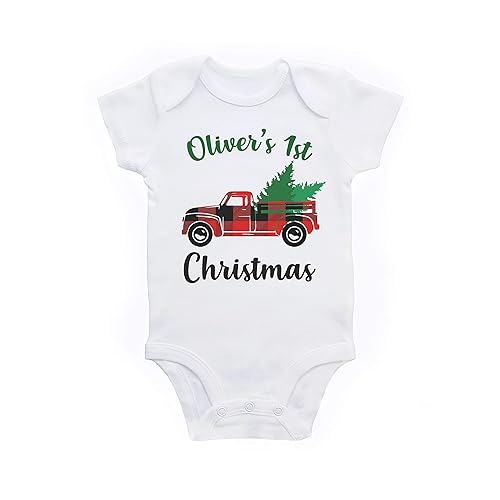 baby boy first christmas outfit personalized