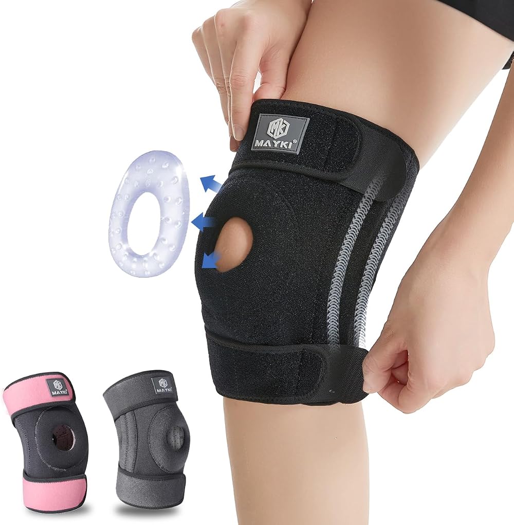 MAYKI Knee Support Brace with Patella Gel Pad Adjustable Straps