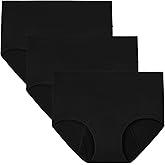 INNERSY Period Underwear for Women Heavy Flow High Waisted Menstrual Incontinence Panties 3-Pack(Black,Large)
