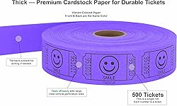 Tacticai 500 Raffle Tickets, Smile, Purple
