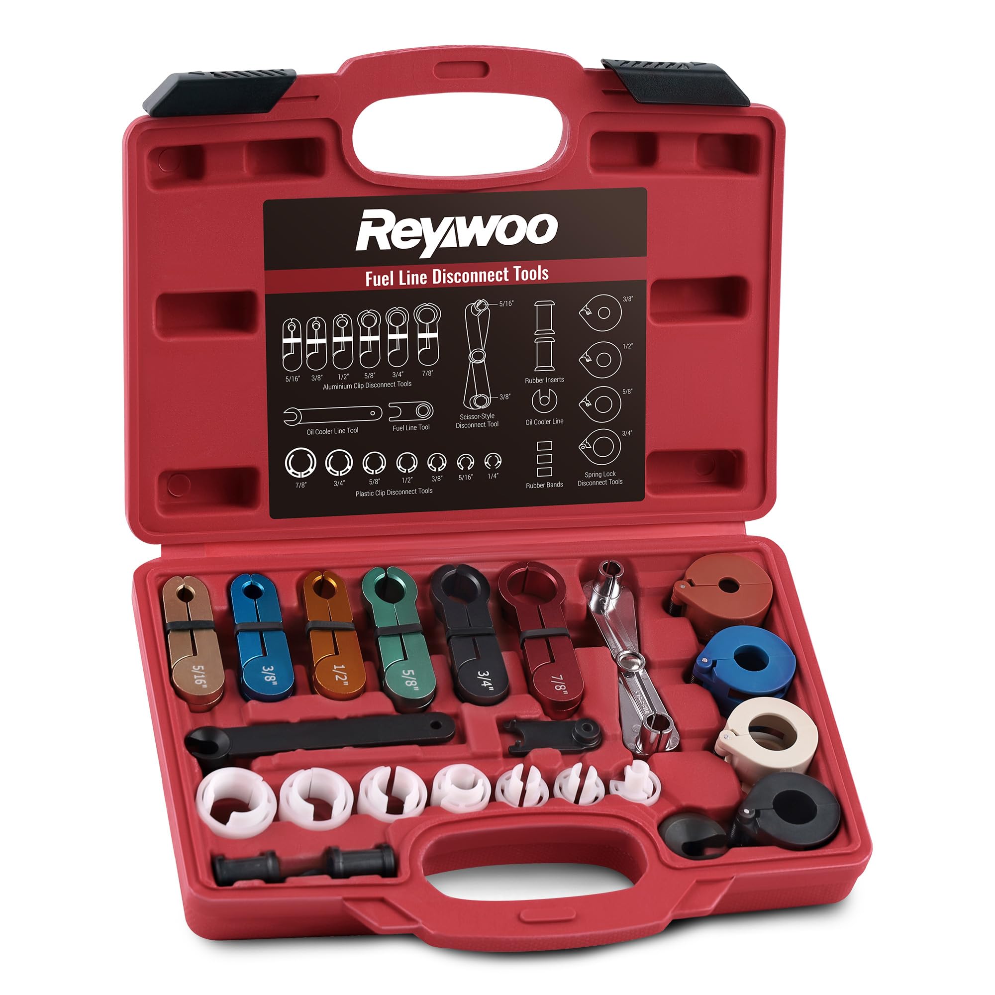 Photo 1 of Reywoo 25 PC Fuel Line Disconnect Tool Set, Master Quick Disconnect Tool Set for A/C Fuel & Transmission Systems, Fuel Line Removal Tool Compatible with Ford Chevy GM Chevy Mazda