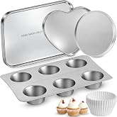 Easy Bake Oven Pan Set, 4 Pans 75 Liners, Nonstick Aluminum Accessories | Award-Winning Kids Baking Set, Heart Circle Cupcake Rectangular Pans, Food-Grade Non-Toxic, for Easy Bake Ultimate Oven