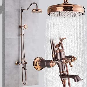 WJDHSS alcachofa de la Ducha Sistema de Grifo de Ducha de Bronce