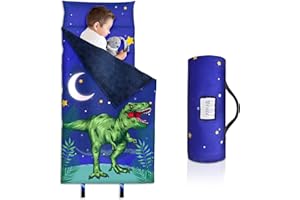 Nidoul Toddler Nap Mat with Pillow, Nap Mats for Preschool Daycare Kindergarten, Unicorn Dino Sleeping Bag Sleep Mat Kindermat for Kids Toddlers Girls Age 2-6 Years