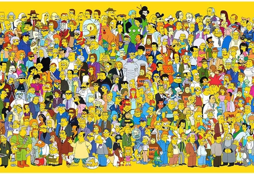 Jqchw Wooden Puzzle HD Printed Poster Jigsaw Puzzle 1000 Pieces Home Puzzle Game Puzzle Anime Simpson Adult Decompression Intelligence Toys Collection Puzzle Educational Gifts For Children
