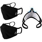 WITHMOONS Cloth Face Mask Washable Reusable 3-Ply Mouth Shield with Nose Wire 3PACK EU0304