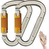 SOB Auto Locking Climbing Carabiner Clips,Heavy Duty Asymmetrical Carabiner Connector Used for Rappelling Gear Rescue Outdoor Projects Dog Leash